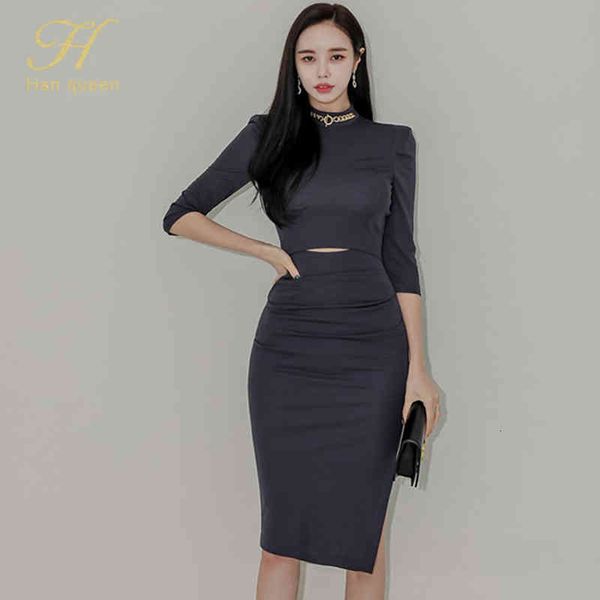 dresses 2021 spring split pencil bodycon sheath work vestidos lady evening party elegant ol simple es, Black;gray
dresses 2021 spring split pencil bodycon sheath work vestidos lady evening party elegant ol simple es, Black;gray