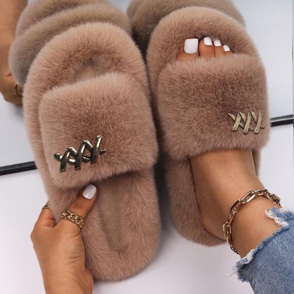 slippers faux fur cozy for women retro metal letter x winter warm casual shoes sandals slides flip flops designer, Black
slippers faux fur cozy for women retro metal letter x winter warm casual shoes sandals slides flip flops designer, Black