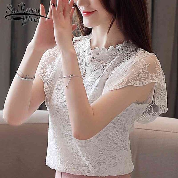 blouses woman short sleeve women hollow lace white camisas mujer chemisier femme 4075 50 210508
blouses woman short sleeve women hollow lace white camisas mujer chemisier femme 4075 50 210508