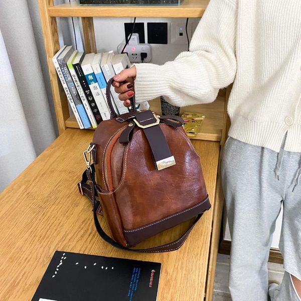 backpack style retro women's net red trend bag pu leather handbag single shoulder cross fashion backpack.
backpack style retro women's net red trend bag pu leather handbag single shoulder cross fashion backpack.