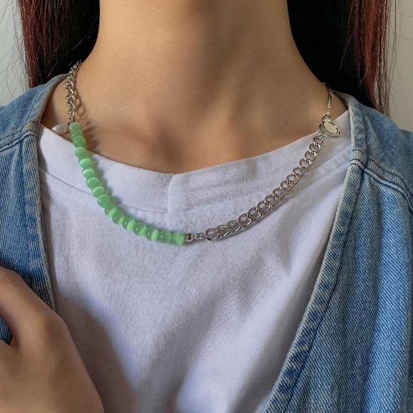 chokers shixin asymmetry thin chain with green beaded necklaces for women punk short choker collar 2021 fashion jewelry unisex, Golden;silver
chokers shixin asymmetry thin chain with green beaded necklaces for women punk short choker collar 2021 fashion jewelry unisex, Golden;silver
