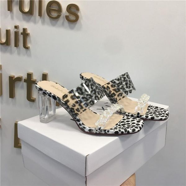 sandals woman's leopard print transparent crystal mules slippers silver chain block high heels slip on shoes brands luxury 2021, Black
sandals woman's leopard print transparent crystal mules slippers silver chain block high heels slip on shoes brands luxury 2021, Black