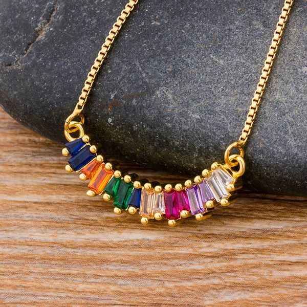 chains fashion gold color copper long chain cz pendant necklace micro pave rainbow cubic zirconia crystal jewelry for women girls gift, Silver
chains fashion gold color copper long chain cz pendant necklace micro pave rainbow cubic zirconia crystal jewelry for women girls gift, Silver