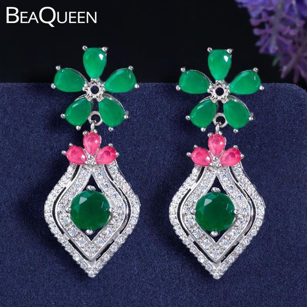 dangle & chandelier beaqueen stylish big green flower cubic zirconia paved pineapple drop earrings white gold color party jewelry for women, Silver
dangle & chandelier beaqueen stylish big green flower cubic zirconia paved pineapple drop earrings white gold color party jewelry for women, Silver