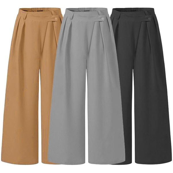 women's pants & capris women casual waistband wide leg irregular trousers straight spring high waist polyester, Black;white
women's pants & capris women casual waistband wide leg irregular trousers straight spring high waist polyester, Black;white