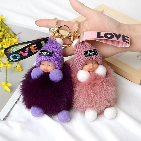 pompom sleeping baby keychain cute fluffy plush doll keychains women girl bags keyrings cars key ring gift charming decoration, Silver
pompom sleeping baby keychain cute fluffy plush doll keychains women girl bags keyrings cars key ring gift charming decoration, Silver