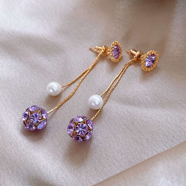 purple pearl tassel female 925 silver needle net red temperament advanced korean personality fashion earrings, Black
purple pearl tassel female 925 silver needle net red temperament advanced korean personality fashion earrings, Black
