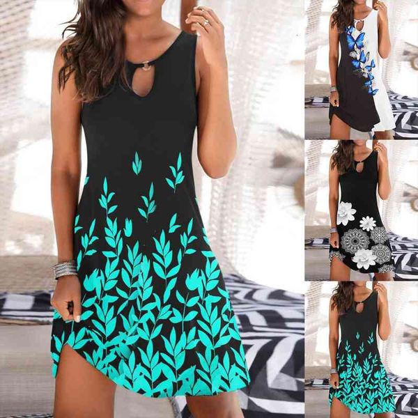 women summer casual dress sleeveless floral print sundress loose beach mini dress daily fashion comfy dresses, Black;gray
women summer casual dress sleeveless floral print sundress loose beach mini dress daily fashion comfy dresses, Black;gray