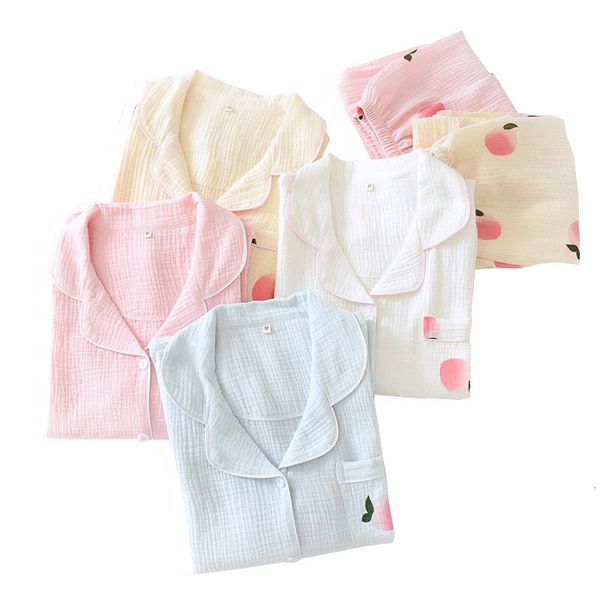 women's sleepwear spring ladies gauze cotton cartoon peach printed cardigan+pants loose thin pajamas set ins style homewear casual, Black;red
women's sleepwear spring ladies gauze cotton cartoon peach printed cardigan+pants loose thin pajamas set ins style homewear casual, Black;red