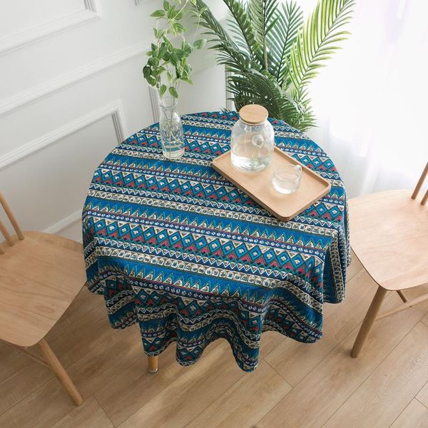 table cloth bohemia cotton and linen round tablecloth blue geometric printed dining for home garden tea
table cloth bohemia cotton and linen round tablecloth blue geometric printed dining for home garden tea