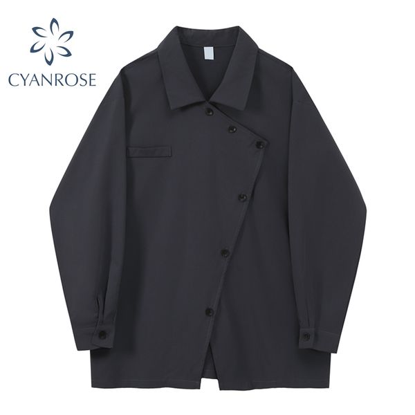 black blouses women streetwear bf oversized shirt cropped single breasted lapel spring blusas female cardigan harajuku 210417, White
black blouses women streetwear bf oversized shirt cropped single breasted lapel spring blusas female cardigan harajuku 210417, White