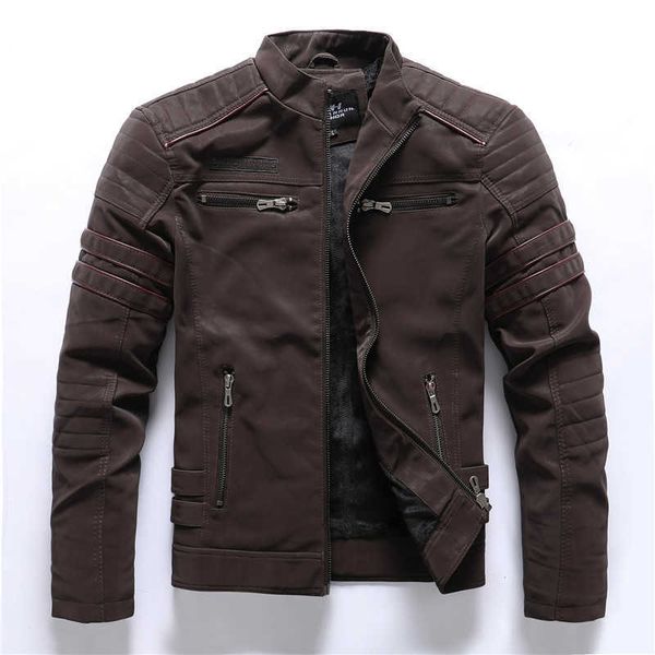 men's motorcycle leather jacket winter thicken fleece coat biker stand collar pu embroidery warm faux leather coat male 4xl 211009, Black
men's motorcycle leather jacket winter thicken fleece coat biker stand collar pu embroidery warm faux leather coat male 4xl 211009, Black