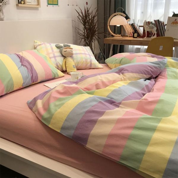 bedding sets cute sweet colorful stripes set,simple abstract cotton twin full home textile bed sheet pillow case quilt cover
bedding sets cute sweet colorful stripes set,simple abstract cotton twin full home textile bed sheet pillow case quilt cover