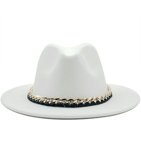 women men wool fedora hat with gold chain ribbon gentleman elegant lady winter autumn wide brim jazz church panama sombrero cap, Blue;gray
women men wool fedora hat with gold chain ribbon gentleman elegant lady winter autumn wide brim jazz church panama sombrero cap, Blue;gray