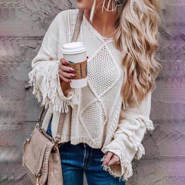 women's sweaters autumn/winter thicken knitted sweater casual loose pullover white oversized, White;black
women's sweaters autumn/winter thicken knitted sweater casual loose pullover white oversized, White;black