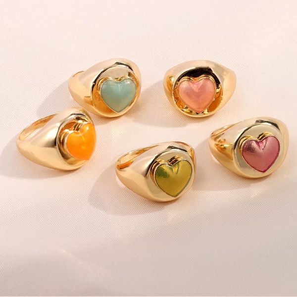 wedding rings korean cute design colorful enamel heart love for women classcial round chunky gold metal ring finger statement jewelry, Slivery;golden
wedding rings korean cute design colorful enamel heart love for women classcial round chunky gold metal ring finger statement jewelry, Slivery;golden