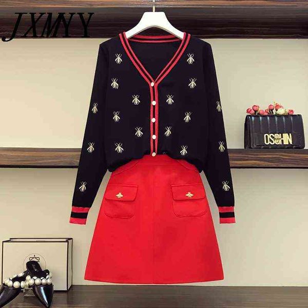 jxmyy autumn and winter fashion plus size women's cardigan fashion all-match sweater two-piece suit skirt was thin 211119, White
jxmyy autumn and winter fashion plus size women's cardigan fashion all-match sweater two-piece suit skirt was thin 211119, White