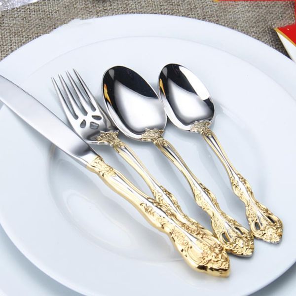 dinnerware sets stainless steel flatware western tableware retro gold luxury pattern cutlery set spoons knifes forks kitchen home 50f025
dinnerware sets stainless steel flatware western tableware retro gold luxury pattern cutlery set spoons knifes forks kitchen home 50f025