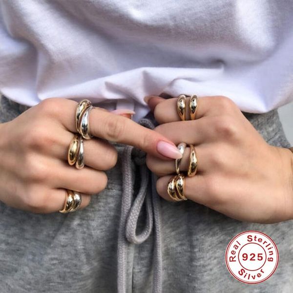 cluster rings aide punk 925 sterling silver opening ring exaggerated wide gloosy adjustable finger for women fine jewelry anillos, Golden;silver
cluster rings aide punk 925 sterling silver opening ring exaggerated wide gloosy adjustable finger for women fine jewelry anillos, Golden;silver