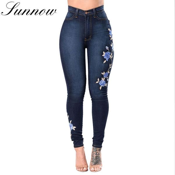 women's jeans sunnow skinny slim women long denim pencil pants female stretch high waist floral embroidery lady trousers, Blue
women's jeans sunnow skinny slim women long denim pencil pants female stretch high waist floral embroidery lady trousers, Blue