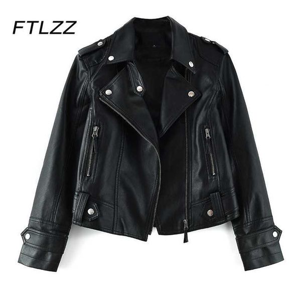 woman black leather jacket spring long sleeve turn down collar zipper rivet short faux coat ladies pu biker outwear 210525
woman black leather jacket spring long sleeve turn down collar zipper rivet short faux coat ladies pu biker outwear 210525