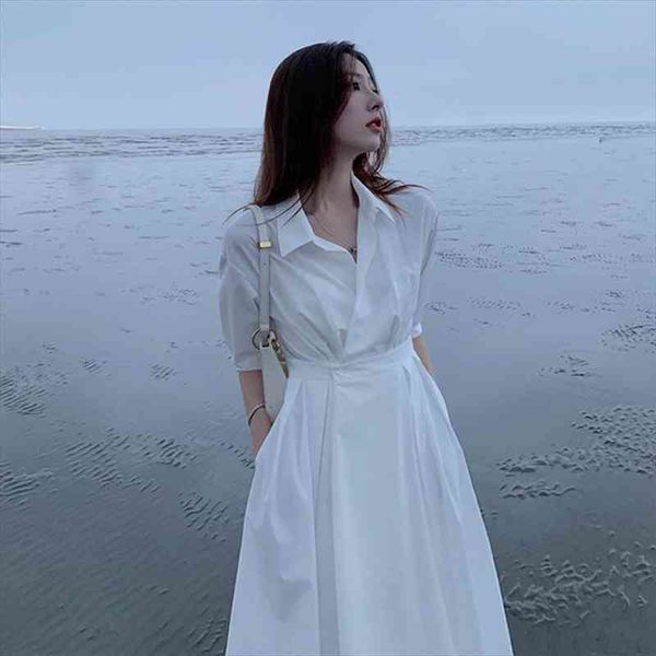 vintage solid shirt korean women dresses turn down collar work maxi white loose casual long woman autumn, Black;gray
vintage solid shirt korean women dresses turn down collar work maxi white loose casual long woman autumn, Black;gray