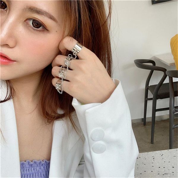 cluster rings hip rock sets party gift chain combination accessories four-finger opening size adjustable cool youth jewelry, Golden;silver
cluster rings hip rock sets party gift chain combination accessories four-finger opening size adjustable cool youth jewelry, Golden;silver