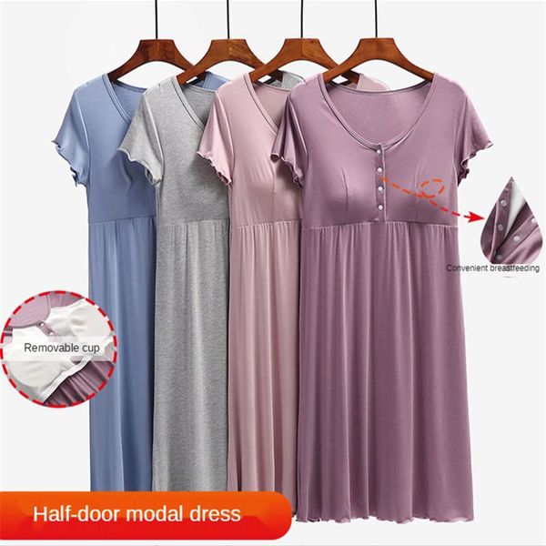 maternity dresses summer pregnancy pajamas women short sleeve nursing nightdress breastfeeding dress, White
maternity dresses summer pregnancy pajamas women short sleeve nursing nightdress breastfeeding dress, White