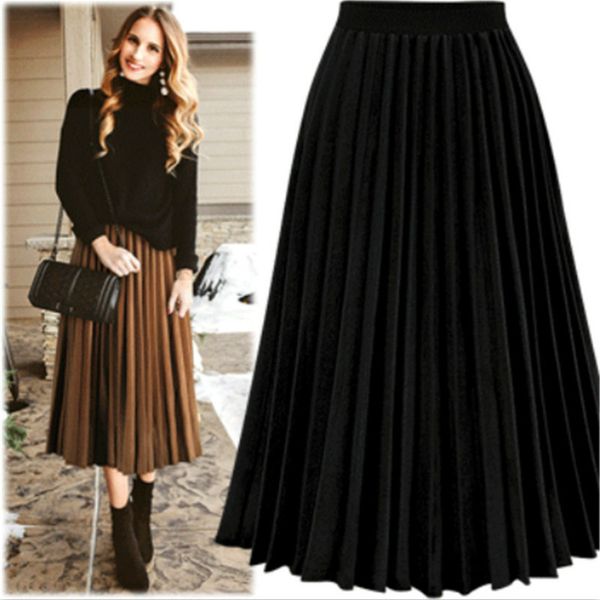 autumn new pleated folding chiffon skirt streetwear slim leisure pencil, Black
autumn new pleated folding chiffon skirt streetwear slim leisure pencil, Black