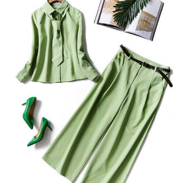 women's two piece pants european and american spring green simple fashion loose solid color long sleeve shirt + casual wide leg cerd, White
women's two piece pants european and american spring green simple fashion loose solid color long sleeve shirt + casual wide leg cerd, White