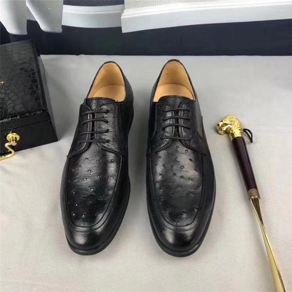 dress shoes authentic real true ostrich skin businessmen oxford genuine exotic leather pointed toe male lace-up suits, Black
dress shoes authentic real true ostrich skin businessmen oxford genuine exotic leather pointed toe male lace-up suits, Black