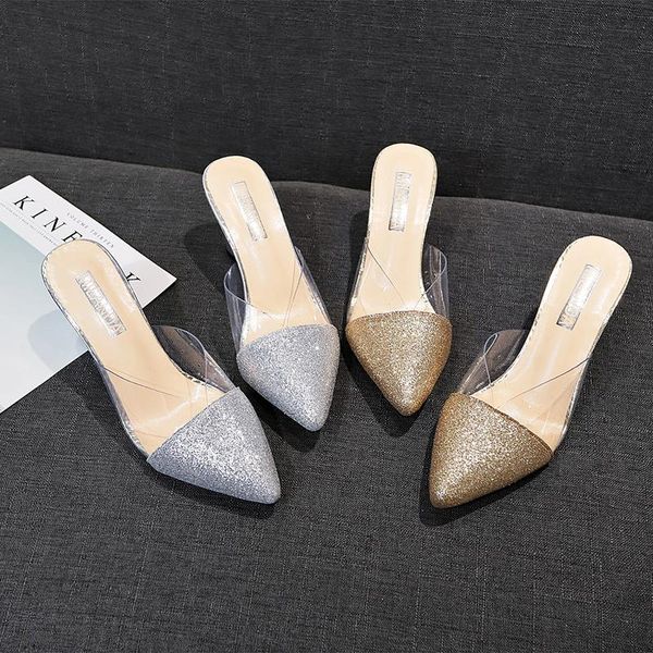 slippers fashion pointy soft inner skin comfortable square heel mid non-slip wild shoes women's outside spring half-trail u30-41, Black
slippers fashion pointy soft inner skin comfortable square heel mid non-slip wild shoes women's outside spring half-trail u30-41, Black