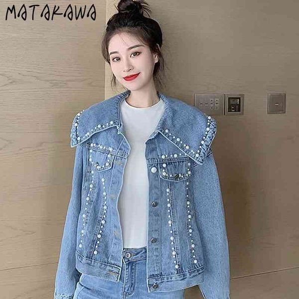 matakawa korean loose spring denim jacket female vintage jean jacket heavy industry beaded coat women cropped 210513, Black;brown
matakawa korean loose spring denim jacket female vintage jean jacket heavy industry beaded coat women cropped 210513, Black;brown