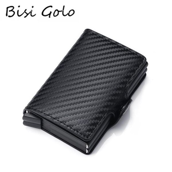 card holders bisi goro rfid double boxes carbon fiber multifunctional case anti-theft pu leather aluminum box, Brown;gray
card holders bisi goro rfid double boxes carbon fiber multifunctional case anti-theft pu leather aluminum box, Brown;gray