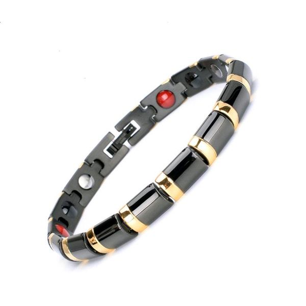 link, chain stainless steel germanium stone jewelry black gold contrast bamboo link magnetic beaded style 8mm bracelet for women
link, chain stainless steel germanium stone jewelry black gold contrast bamboo link magnetic beaded style 8mm bracelet for women