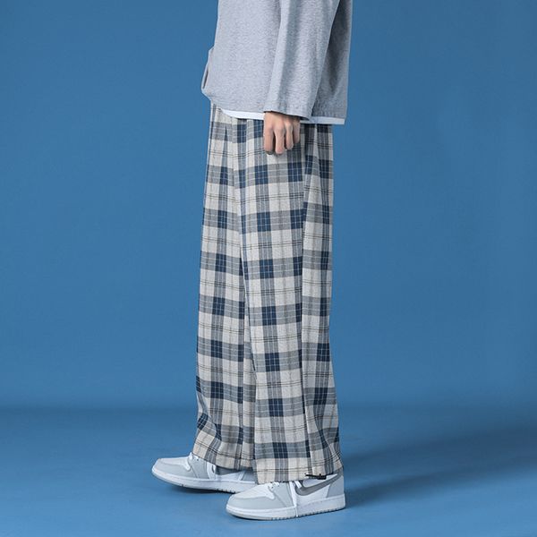 men new polyester loose japan harajuku style grid wide pants men casual drawstring elastic leg opening ankle length pants men, Black
men new polyester loose japan harajuku style grid wide pants men casual drawstring elastic leg opening ankle length pants men, Black