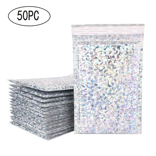 gift wrap 50pcs holographic metallic bubble mailer glamour colorful silver shades foil cushion wedding bags padded envelopes
gift wrap 50pcs holographic metallic bubble mailer glamour colorful silver shades foil cushion wedding bags padded envelopes