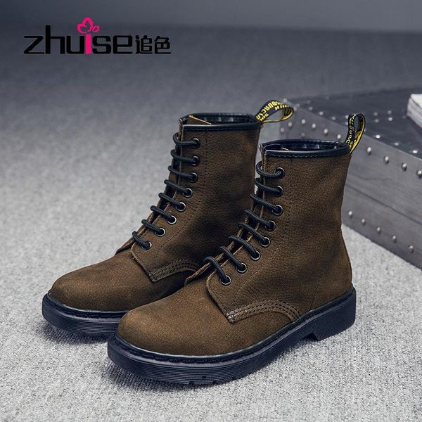 boots autumn and winter women's leather british low-heeled short cowhide couple mid-tube single shoes, Black
boots autumn and winter women's leather british low-heeled short cowhide couple mid-tube single shoes, Black