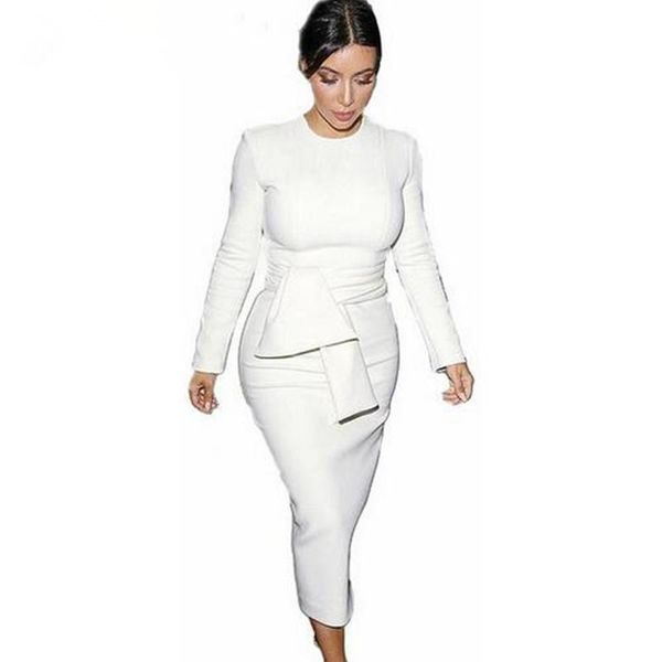 casual dresses plus size 2xl long sleeve party office dress women winter white slim with sashes mid calf length pencil vestido de festa, Black;gray
casual dresses plus size 2xl long sleeve party office dress women winter white slim with sashes mid calf length pencil vestido de festa, Black;gray