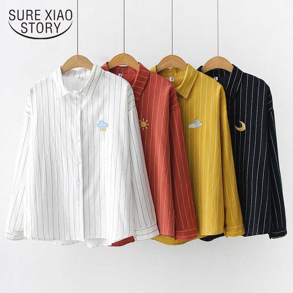 autumn women embroidery long sleeve shirt striped shirt girl button blouses japanese harajuku style delicate 6714 50 210527, White
autumn women embroidery long sleeve shirt striped shirt girl button blouses japanese harajuku style delicate 6714 50 210527, White
