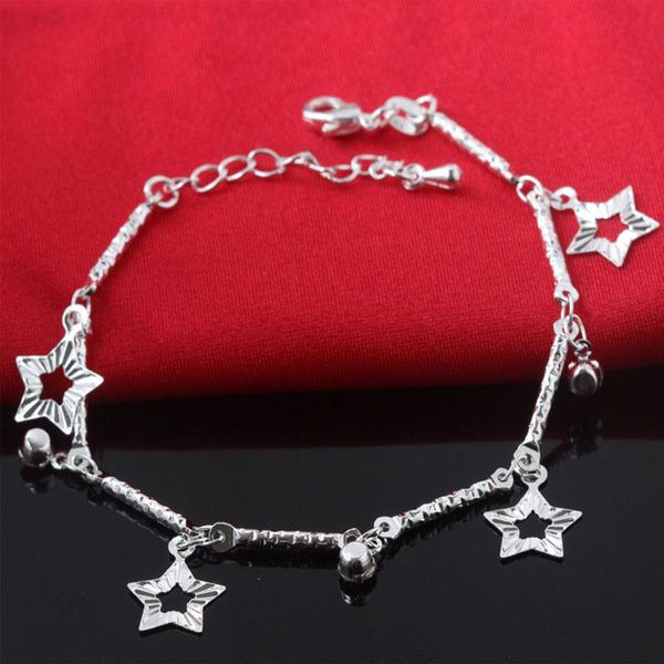 link, chain fashion five pointed star pendant bamboo bracelet creative hollow out bead hand trend women jewelry, Black
link, chain fashion five pointed star pendant bamboo bracelet creative hollow out bead hand trend women jewelry, Black