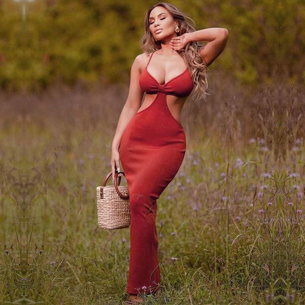 casual dresses women bodycon bandage dress 2021 autumn v neck hollow out red maxi long designer elegant evening party vestido, Black;gray 
casual dresses women bodycon bandage dress 2021 autumn v neck hollow out red maxi long designer elegant evening party vestido, Black;gray