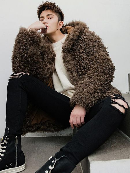 men's leather & faux 2021 real fur caot men winter sheep shearling jacket man hooded natural wool coats coat 12565 kj5520, Black
men's leather & faux 2021 real fur caot men winter sheep shearling jacket man hooded natural wool coats coat 12565 kj5520, Black