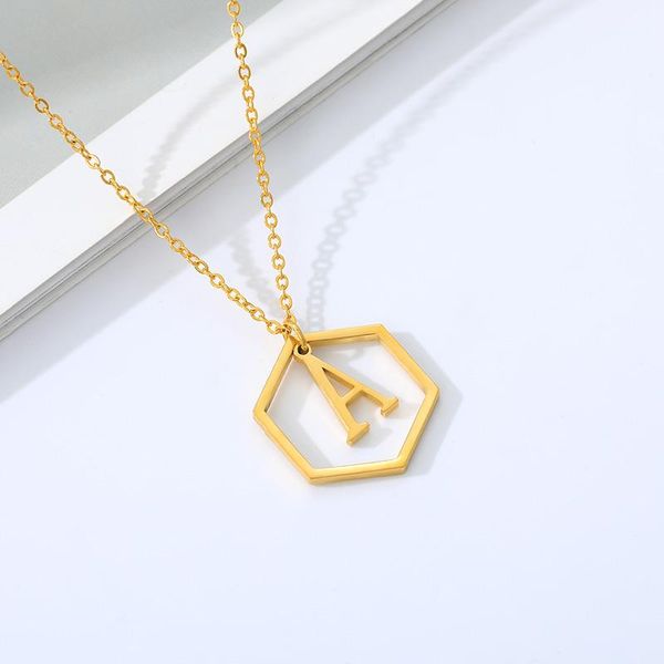 pendant necklaces stainless steel initial hexagon letter necklace hollow monograms alphabet gold choker jewelry christmas gift, Silver
pendant necklaces stainless steel initial hexagon letter necklace hollow monograms alphabet gold choker jewelry christmas gift, Silver