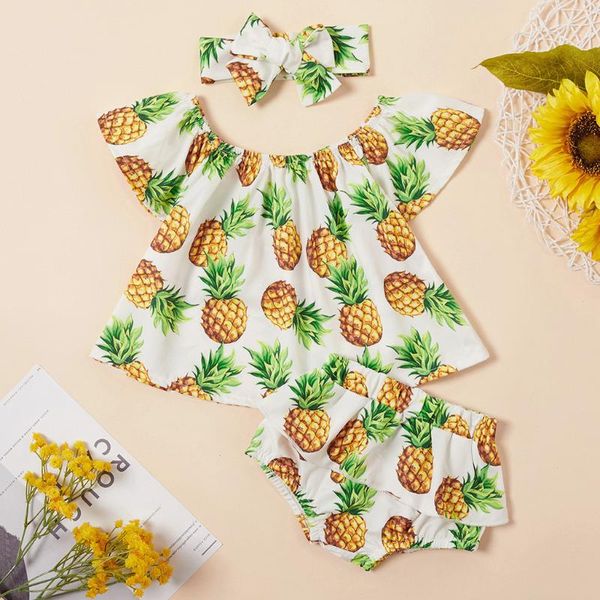 pineapple off shoulder pp pants shorts headband 3pcs girls clothing baby girl clothes set summer born infant outfit sets, White
pineapple off shoulder pp pants shorts headband 3pcs girls clothing baby girl clothes set summer born infant outfit sets, White