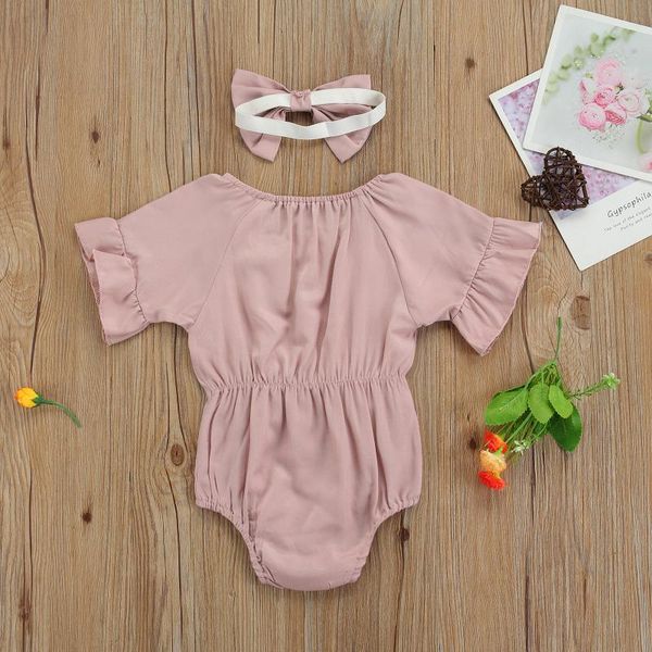 jumpsuits 2 pcs born summer outfits, baby girl solid color round neck ruffle sleeve romper + headband with bowknot, Blue
jumpsuits 2 pcs born summer outfits, baby girl solid color round neck ruffle sleeve romper + headband with bowknot, Blue