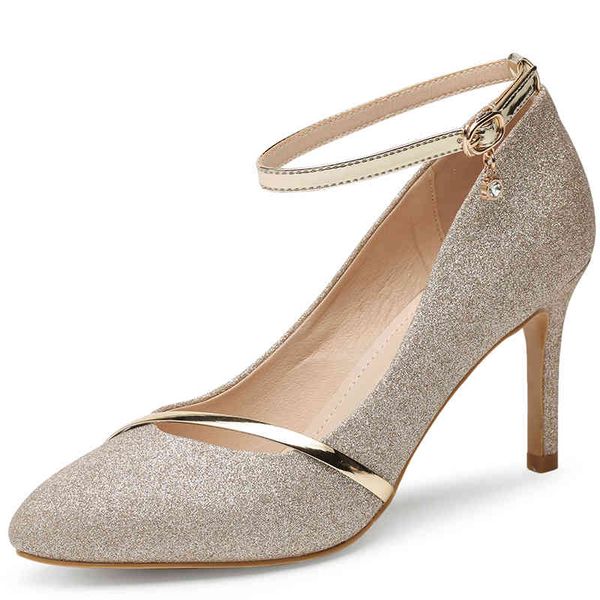dress shoes summer thin heel ankle strap buckle women's pointed toe fashion silver sequin high heels pumps for woman j0310 ezvr, Black
dress shoes summer thin heel ankle strap buckle women's pointed toe fashion silver sequin high heels pumps for woman j0310 ezvr, Black