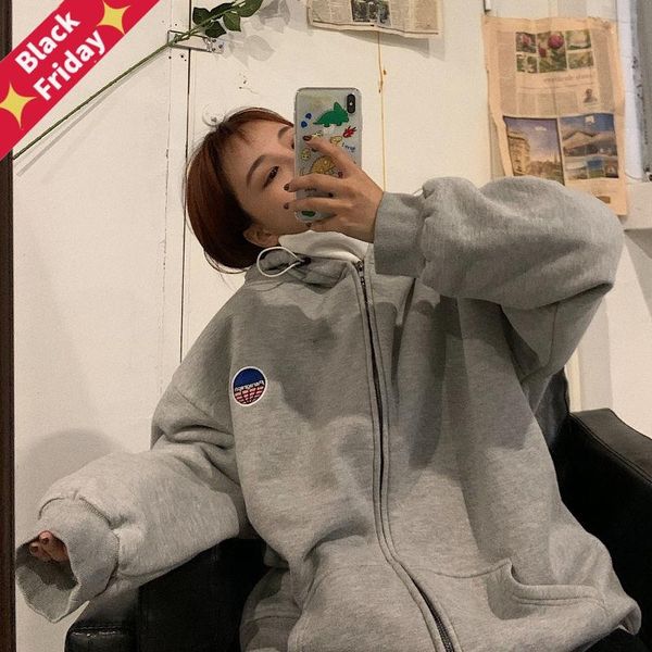 oversized zip up sweatshirt streetwear loose long-sleeved korean style jacket autumn 2021 zipper women black hoodie women's hoodies &
oversized zip up sweatshirt streetwear loose long-sleeved korean style jacket autumn 2021 zipper women black hoodie women's hoodies &