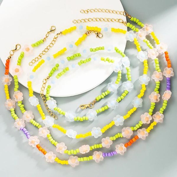 chains ghidbk colorful resin bead transparent flowers necklaces for women gold color clavicle party minimalist jewelry, Silver
chains ghidbk colorful resin bead transparent flowers necklaces for women gold color clavicle party minimalist jewelry, Silver