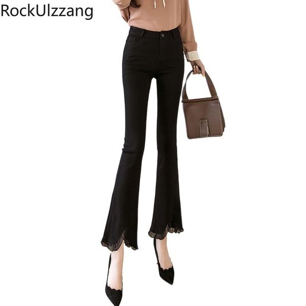 plus size women black solid high waist patchwork ruffles lace hem slit flare pant bell bottom summer korean bandage elegant women's pan, Black;white
plus size women black solid high waist patchwork ruffles lace hem slit flare pant bell bottom summer korean bandage elegant women's pan, Black;white